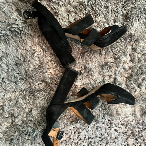 COACH MARINA SUEDE Black SANDALS HEELED - Picture 6 of 10